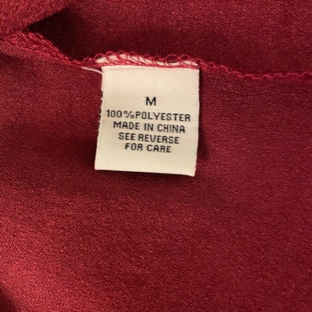 Nwt Polyester Satin Ruby Red Top - image 4